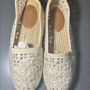 Michael Kors Beige Lace Espadrilles